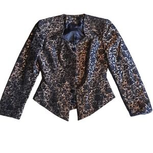 Banu Paris blazer black  brown floral print 8